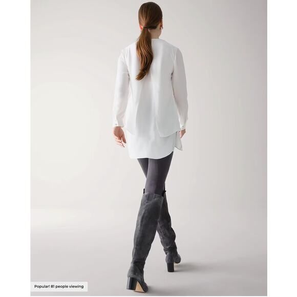 WHBM Long Sleeve V-Neck Ecru Tunic Size Medium NWT - Picture 4 of 9